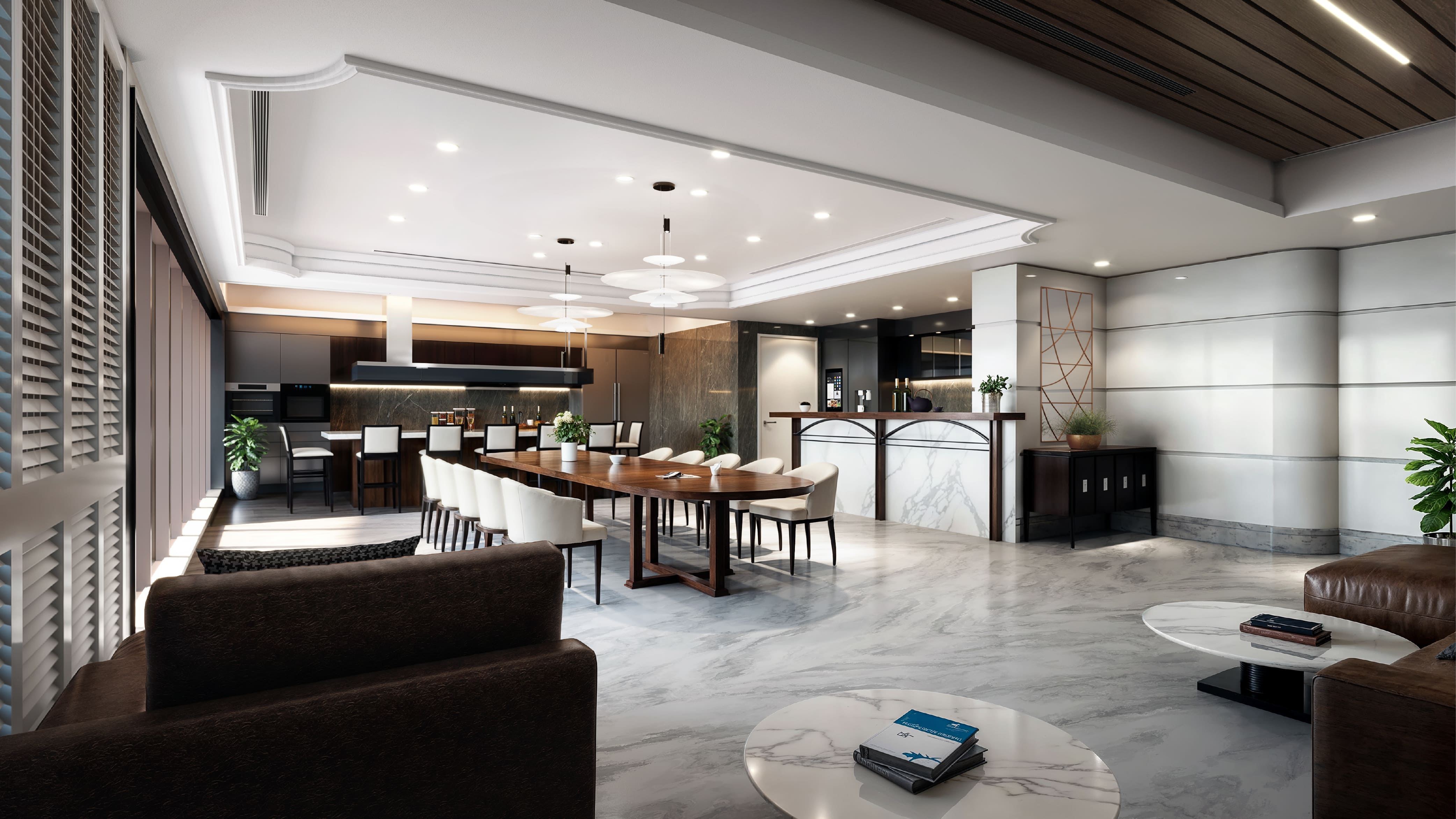 多功能廚藝交誼室3D模擬示意圖